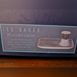 Discontinued Ted Baker Casual Blanchard Black Egg Cup & Snack Plate